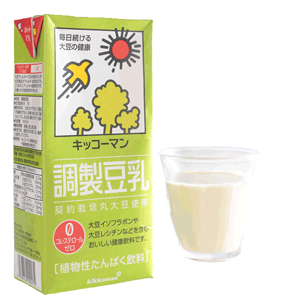 豆乳とグラスの写真